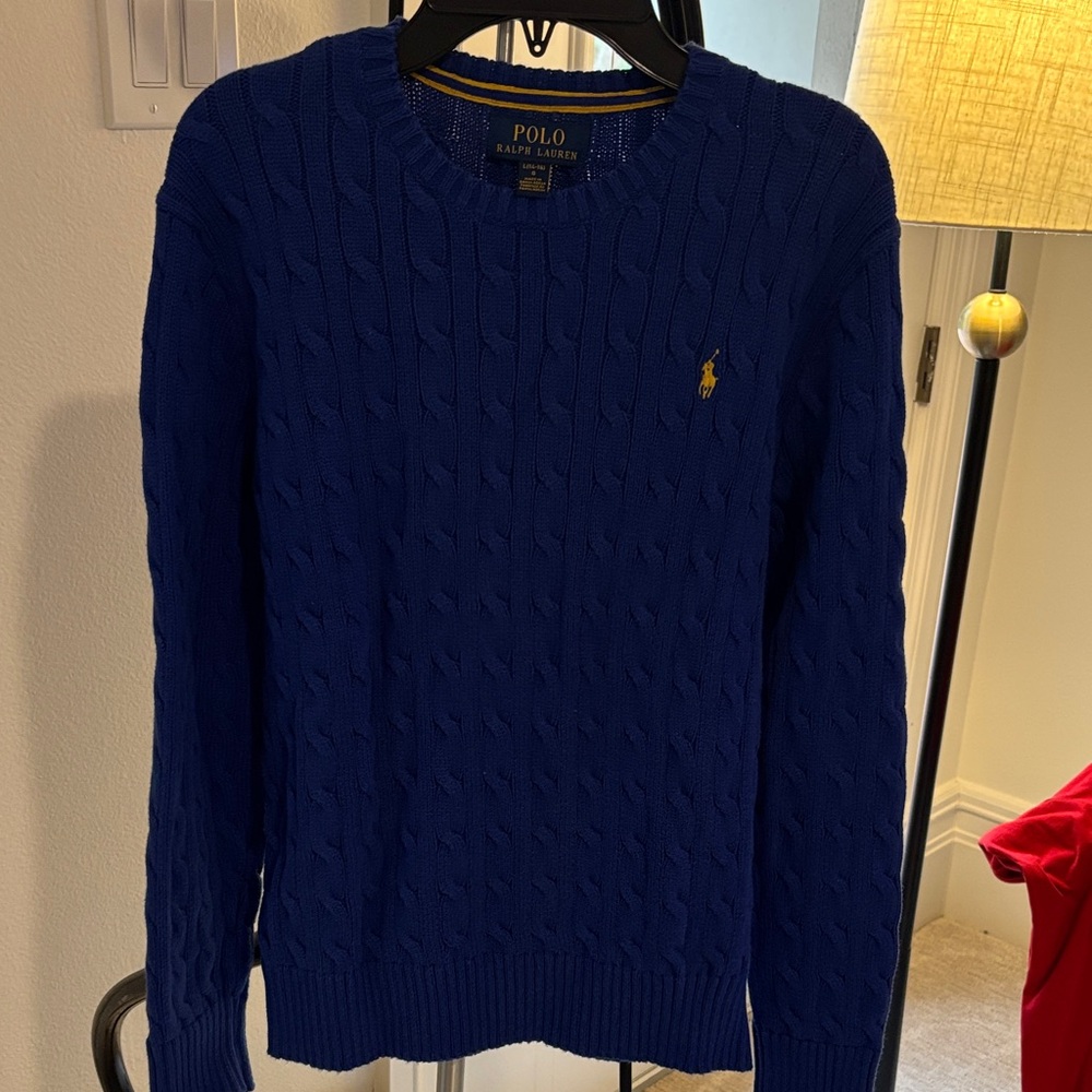 Polo by Ralph Lauren Kids Blue Cable Knit Sweater